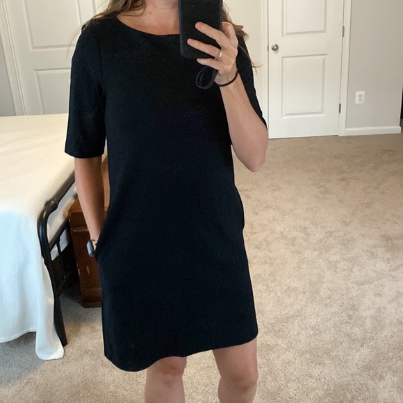 Adrienne Vittadini Black Half-Sleeve Sheath Dress with Pockets - Picture 1 of 7